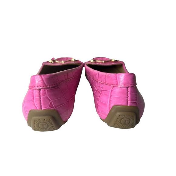 Talbots Everson Horsebit Embossed Leather Driving Moccasins Loafer Pink Size 6M - Picture 3 of 5